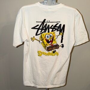 Stussy SpongeBob Collaboration Collecting White Tee
